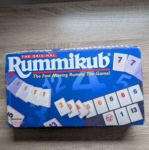 Original Fast Moving Rummy Tile Game - Blue and White, 1998